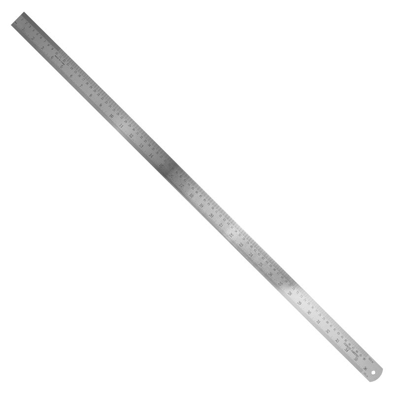 Pacific Arc Stainless Steel Ruler Inch and Metric, with 32nd and 64th Graduations, 36 Inches - Image 2